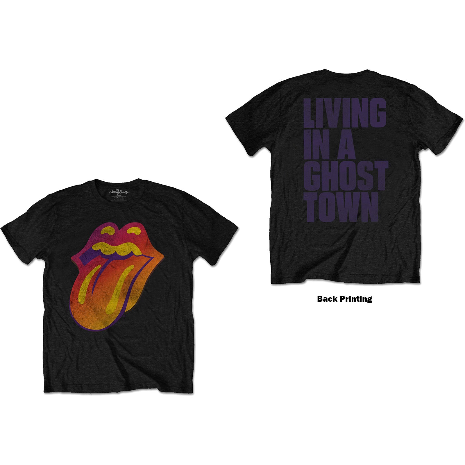 The Rolling Stones Unisex T-Shirt: Ghost Town Distressed (Back Print)