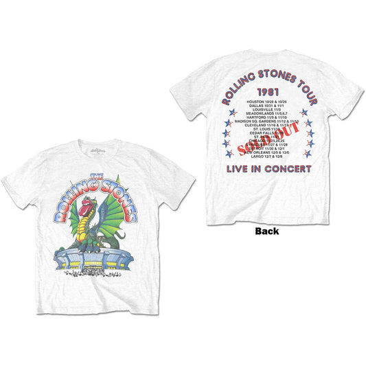 The Rolling Stones Unisex T-Shirt: 81 Tour Dragon (Back Print)