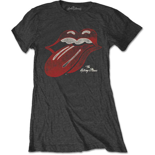 The Rolling Stones Ladies T-Shirt: Vintage Tongue Logo