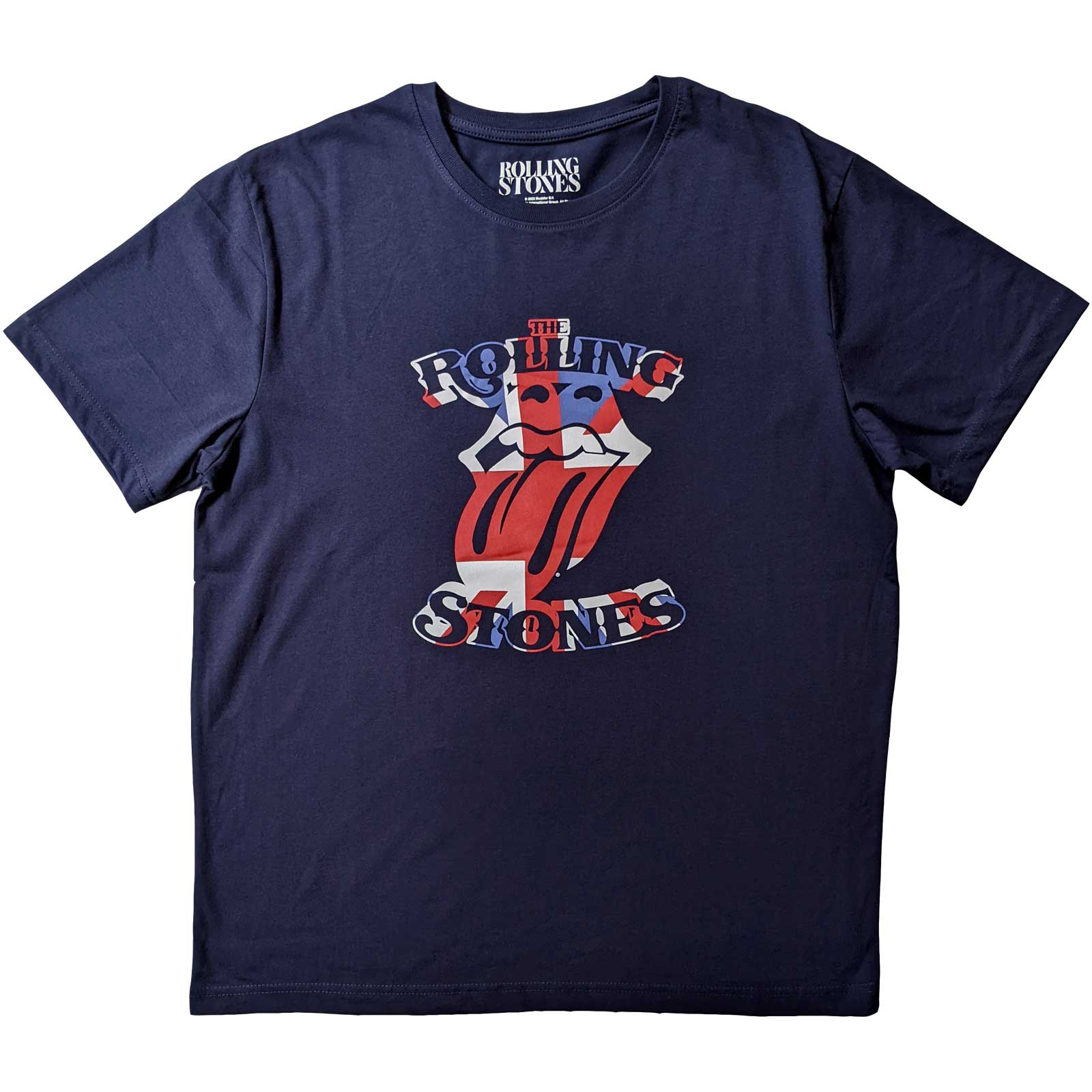 The Rolling Stones Unisex T-Shirt: British Flag Tongue