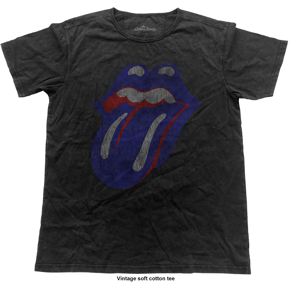 The Rolling Stones Unisex Vintage T-Shirt: Blue & Lonesome Tongue
