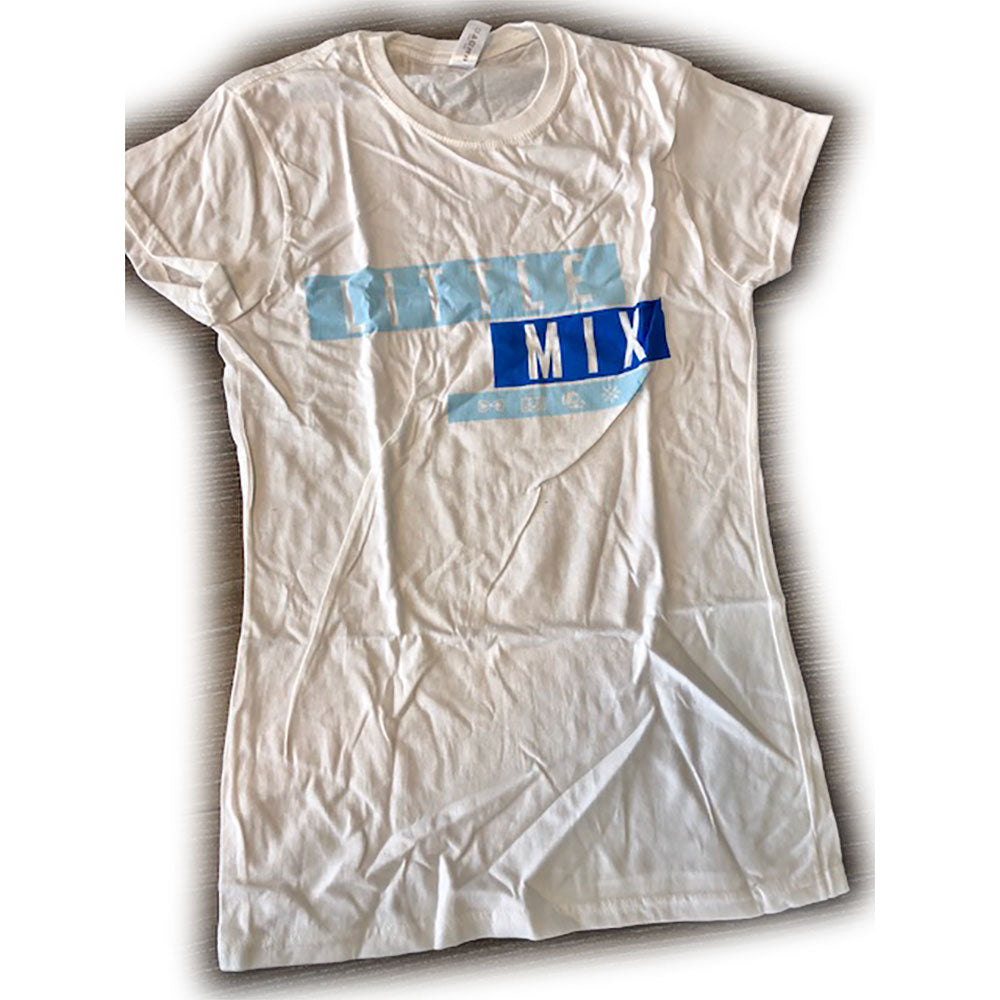 Little Mix Ladies T-Shirt: Blue Logo (Ex-Tour)