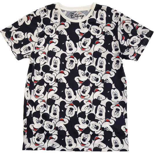 Disney Unisex T-Shirt: Mickey Mouse AOP Heads