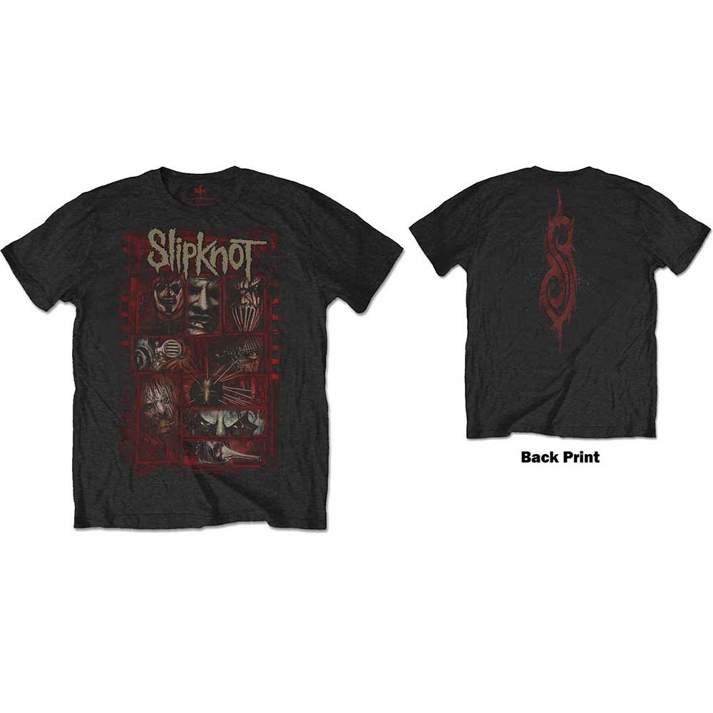 Slipknot Unisex T-Shirt: Sketch Boxes (Back Print)
