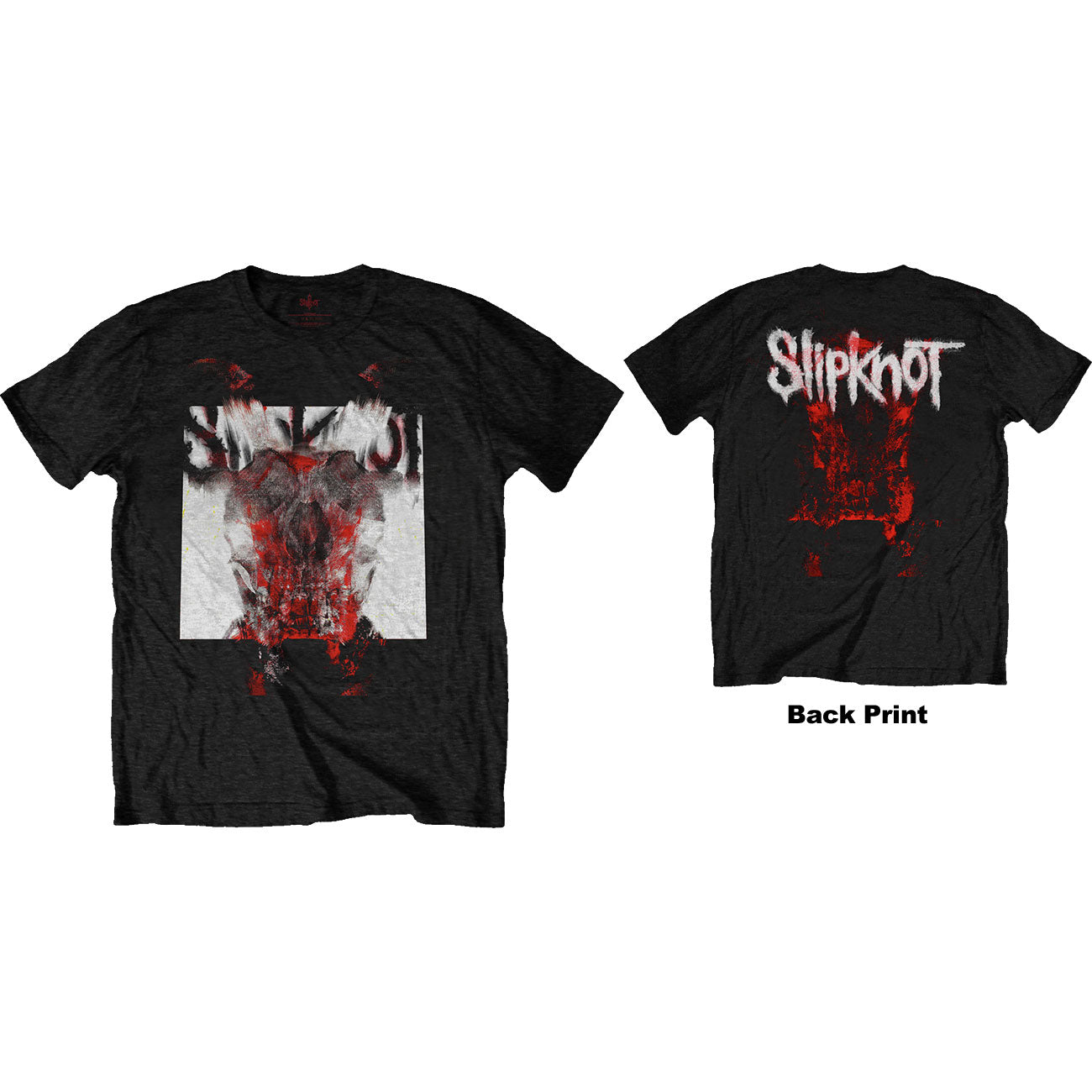 Slipknot Unisex T-Shirt: Devil Single - Logo Blur (Back Print)