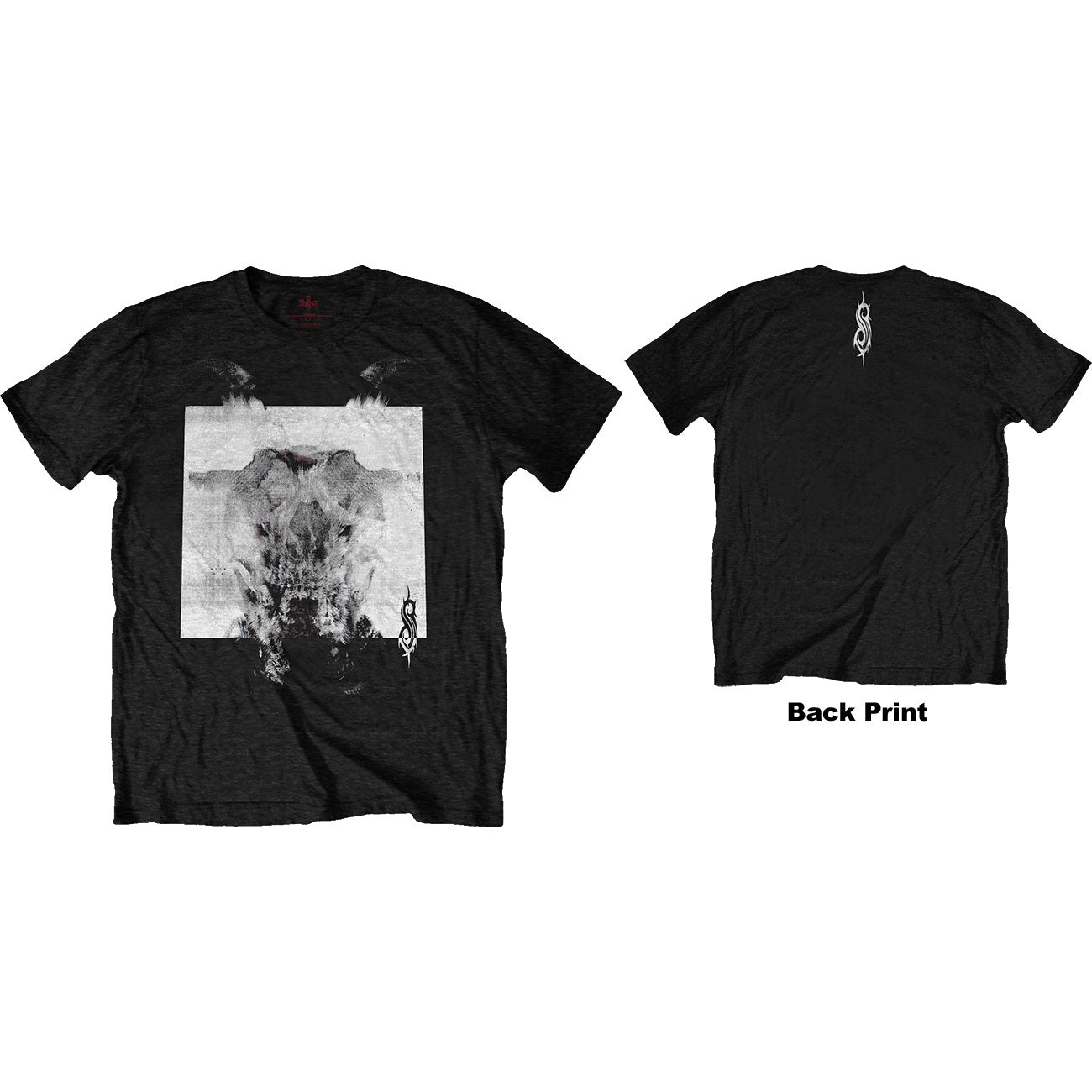 Slipknot Unisex T-Shirt: Devil Single - Black & White (Back Print)