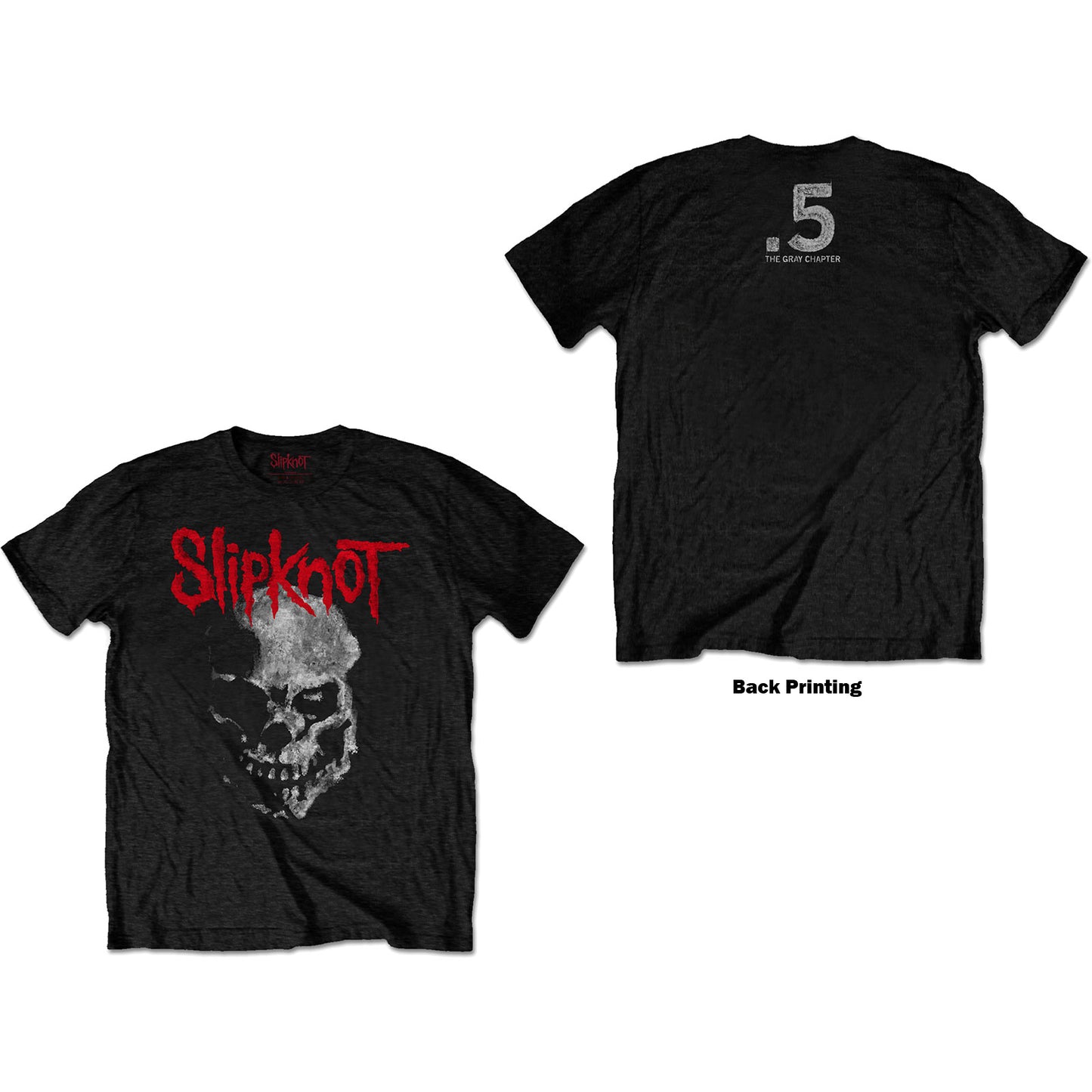 Slipknot Unisex T-Shirt: Gray Chapter Skull (Back Print)