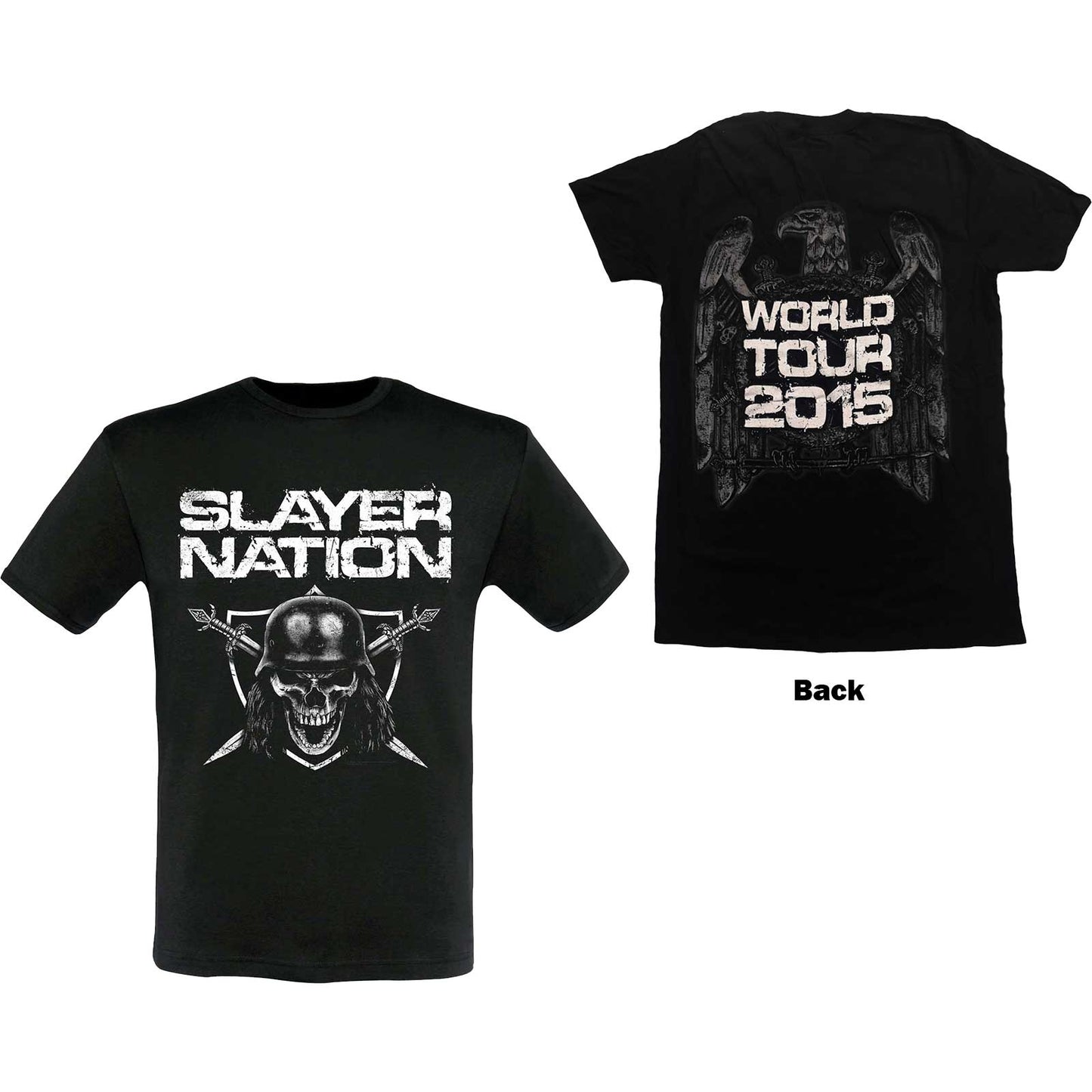 Slayer Unisex T-Shirt: Slayer Nation 2015 Dates (Back Print) (Ex-Tour)
