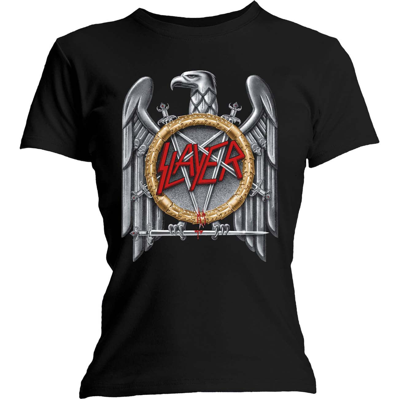 Slayer Ladies T-Shirt: Silver Eagle