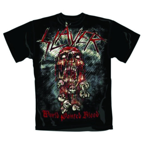 Slayer Unisex T-Shirt: World Painted Blood Skull