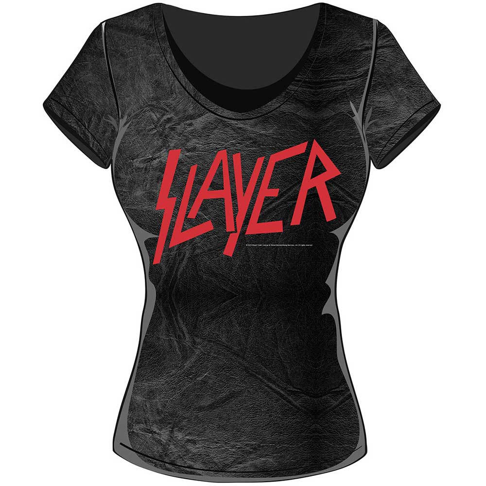 Slayer Ladies Acid Wash T-Shirt: Classic Logo