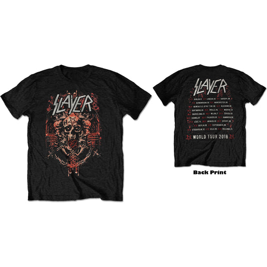 Slayer Unisex T-Shirt: Demonic Admat European Tour 2018 (Back Print) (Ex-Tour)