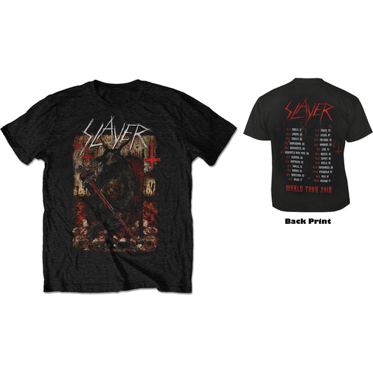 Slayer Unisex T-Shirt: Hellthrone European Tour 2018 (Back Print) (Ex-Tour)