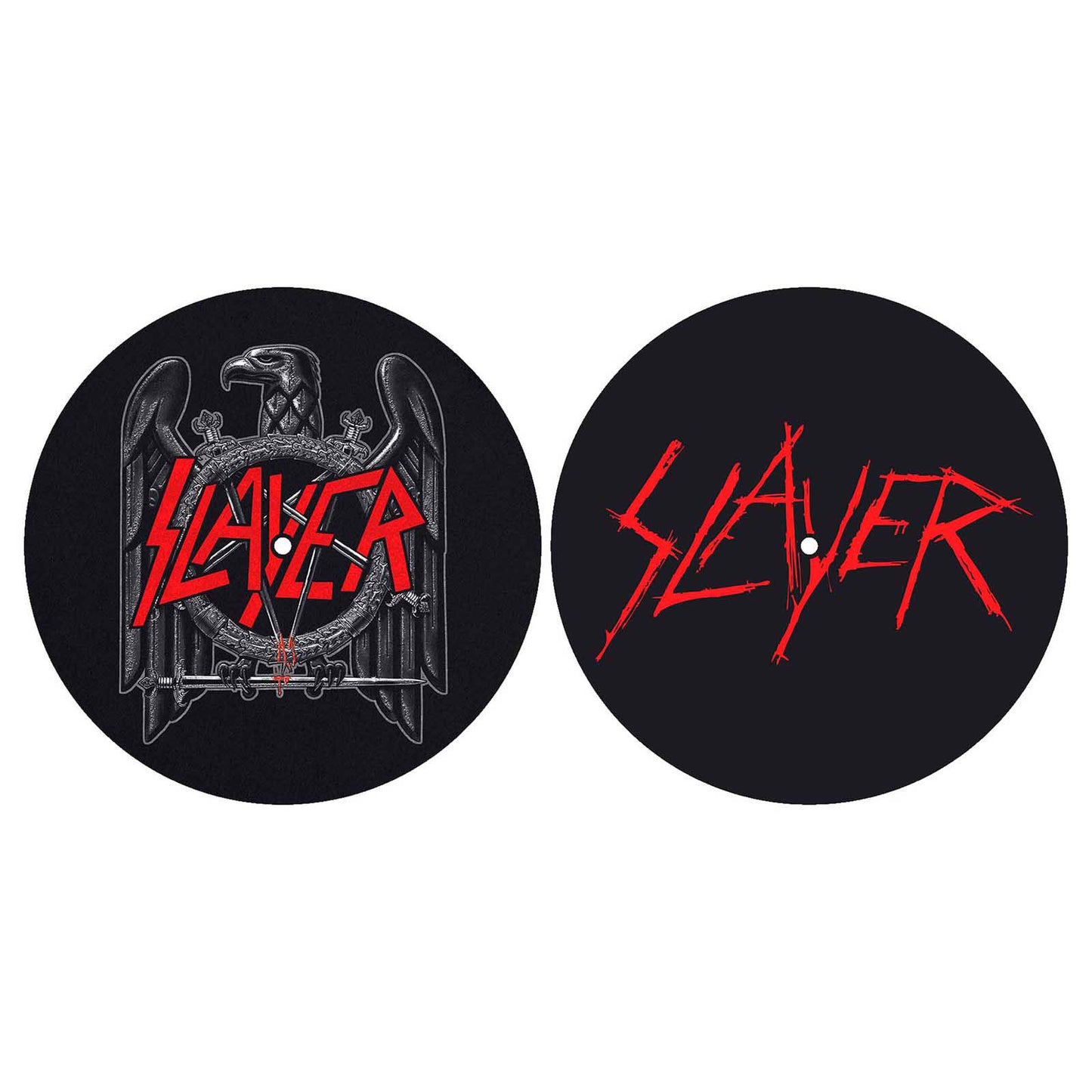 Slayer Turntable Slipmat Set: Eagle/Scratched Logo