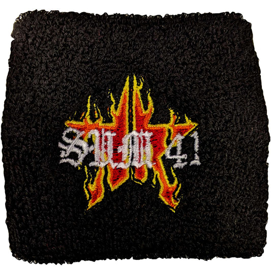 Sum 41 Fabric Wristband: Flaming Star (Ex-Tour)