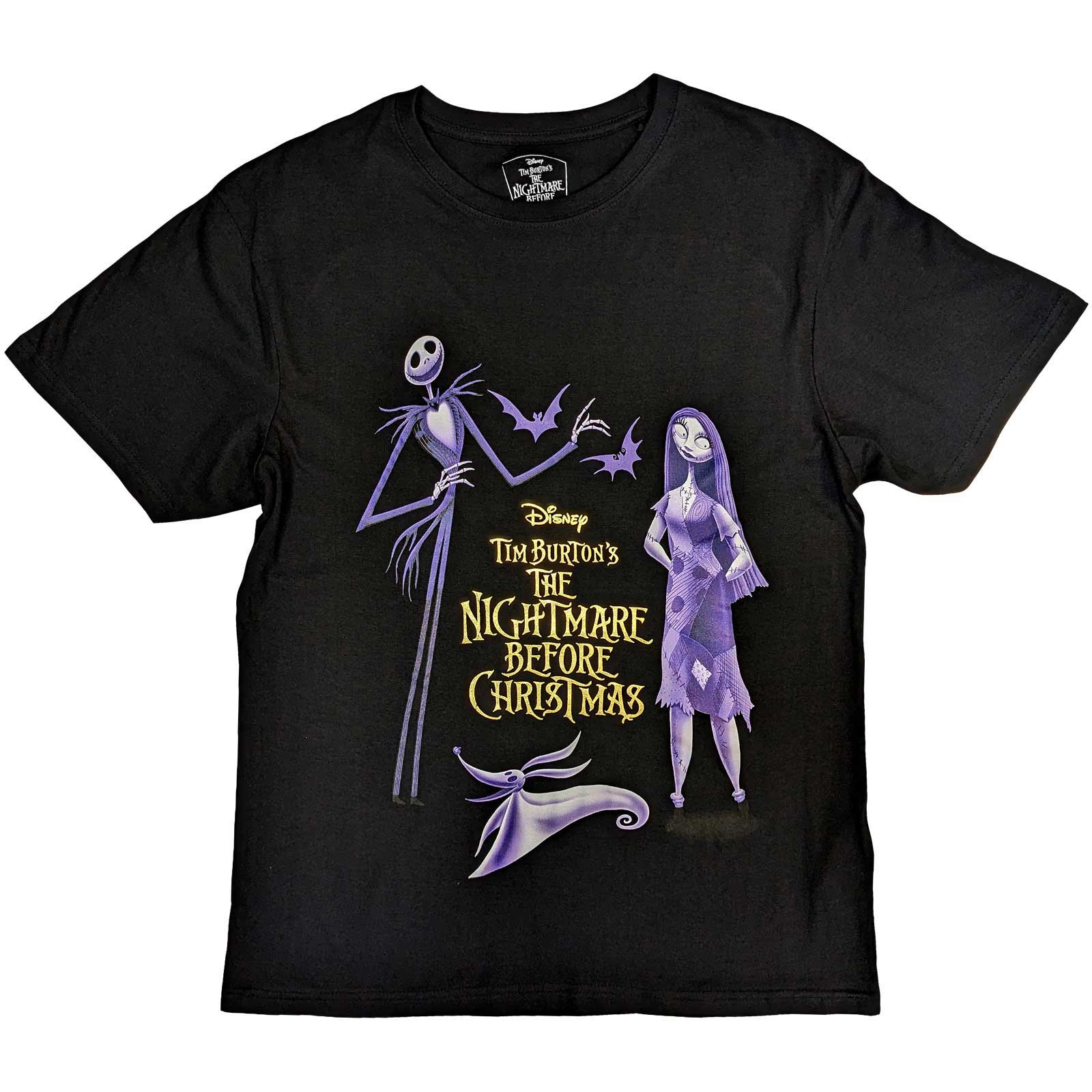 Disney Unisex T-Shirt: The Nightmare Before Christmas Purple Characters (Embellished)