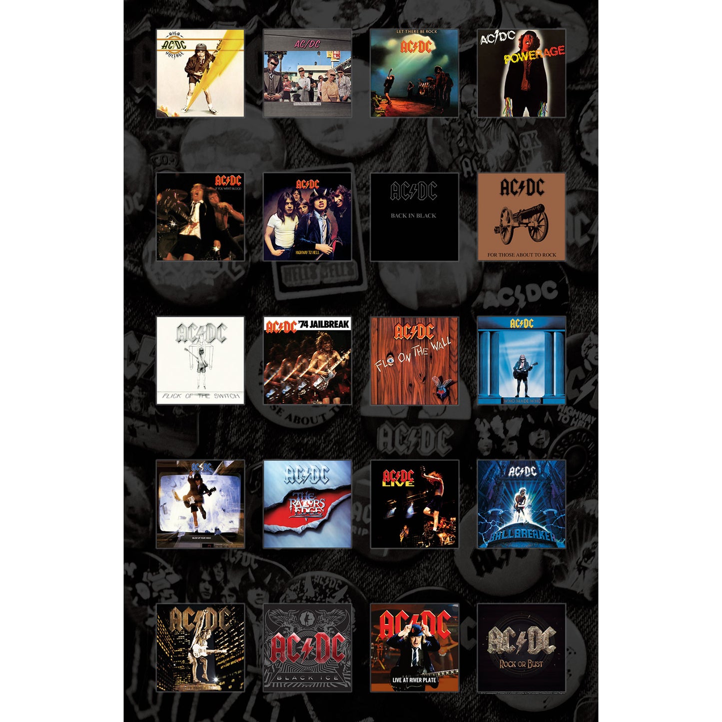 AC/DC Textile Poster: Albums