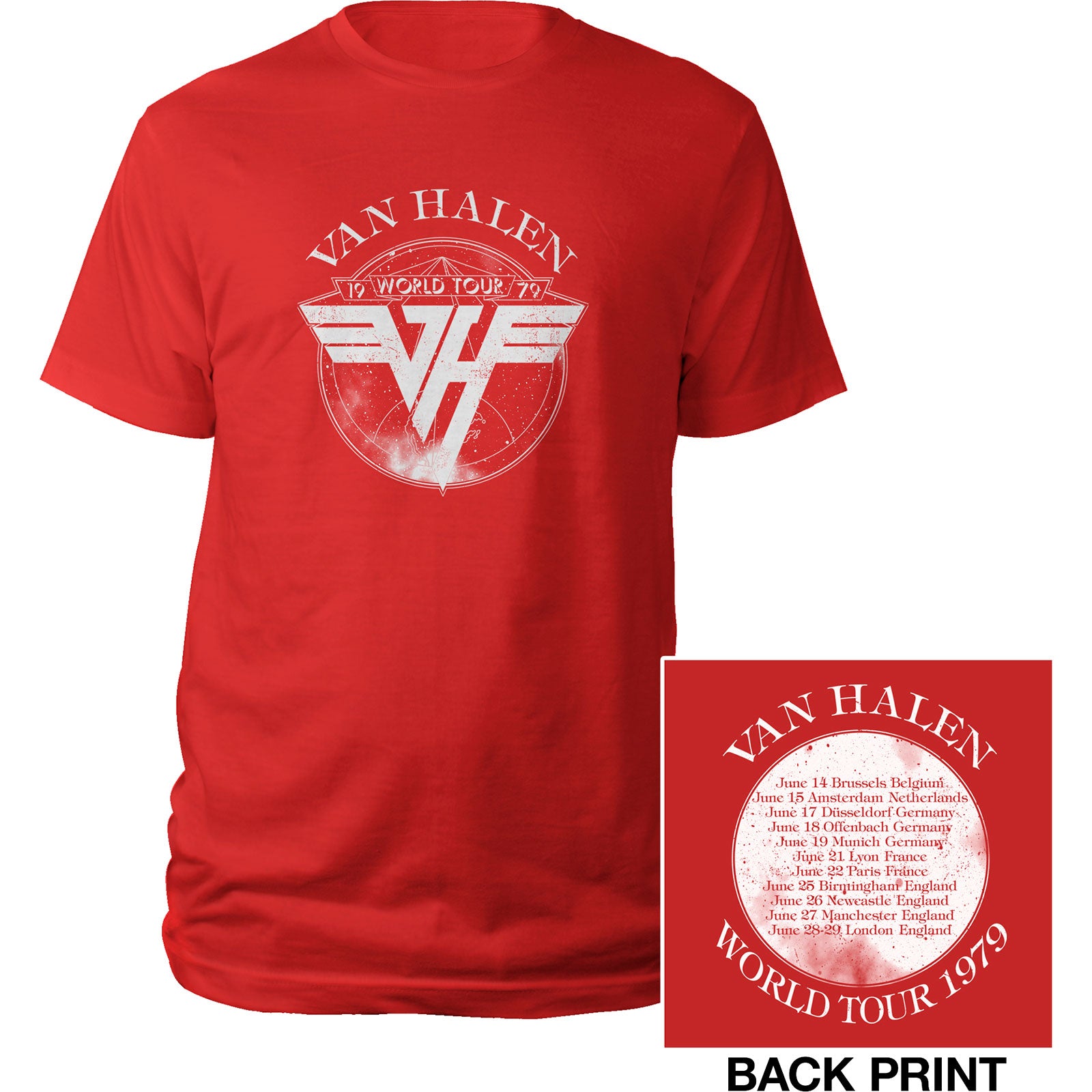 Van Halen Unisex T-Shirt: 1979 Tour (Back Print)
