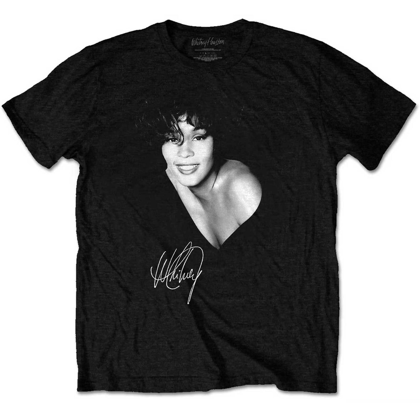 Whitney Houston Unisex T-Shirt: B&W Photo
