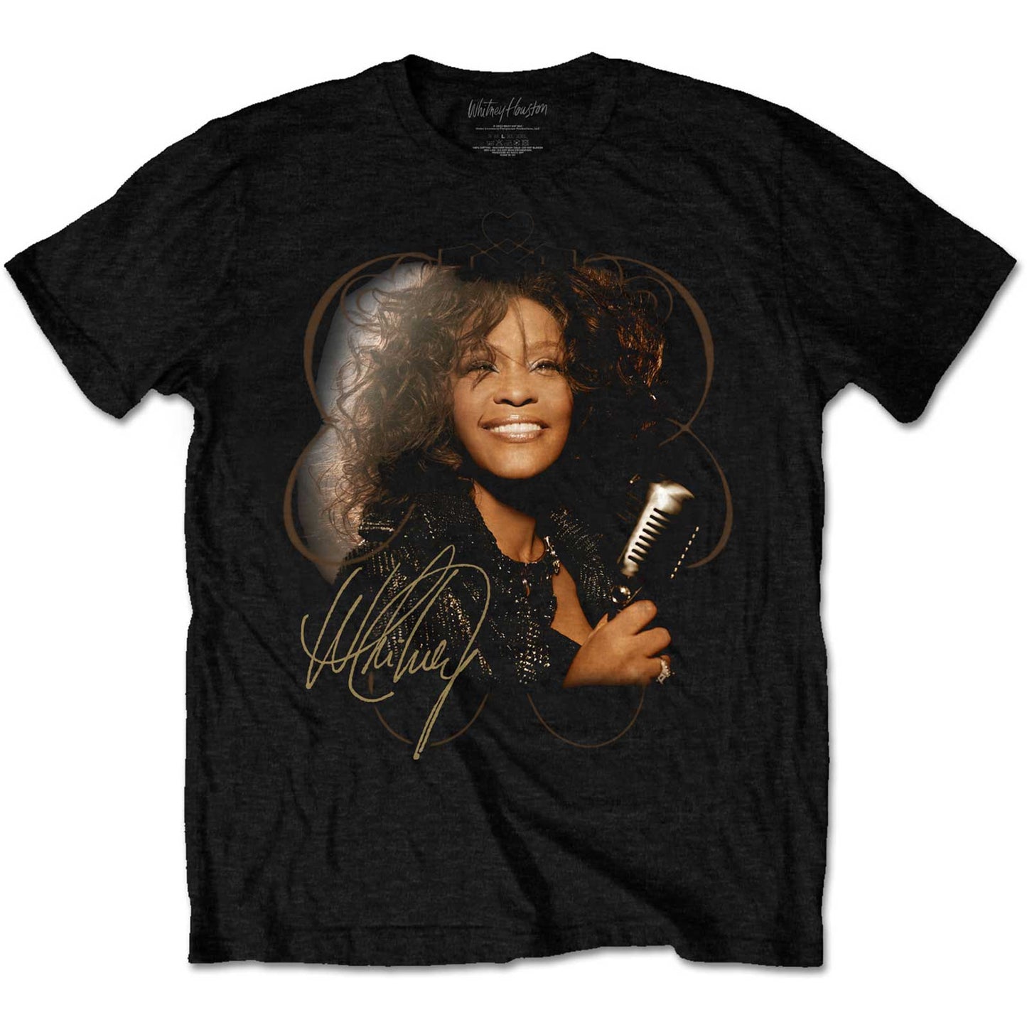Whitney Houston Unisex T-Shirt: Vintage Mic Photo