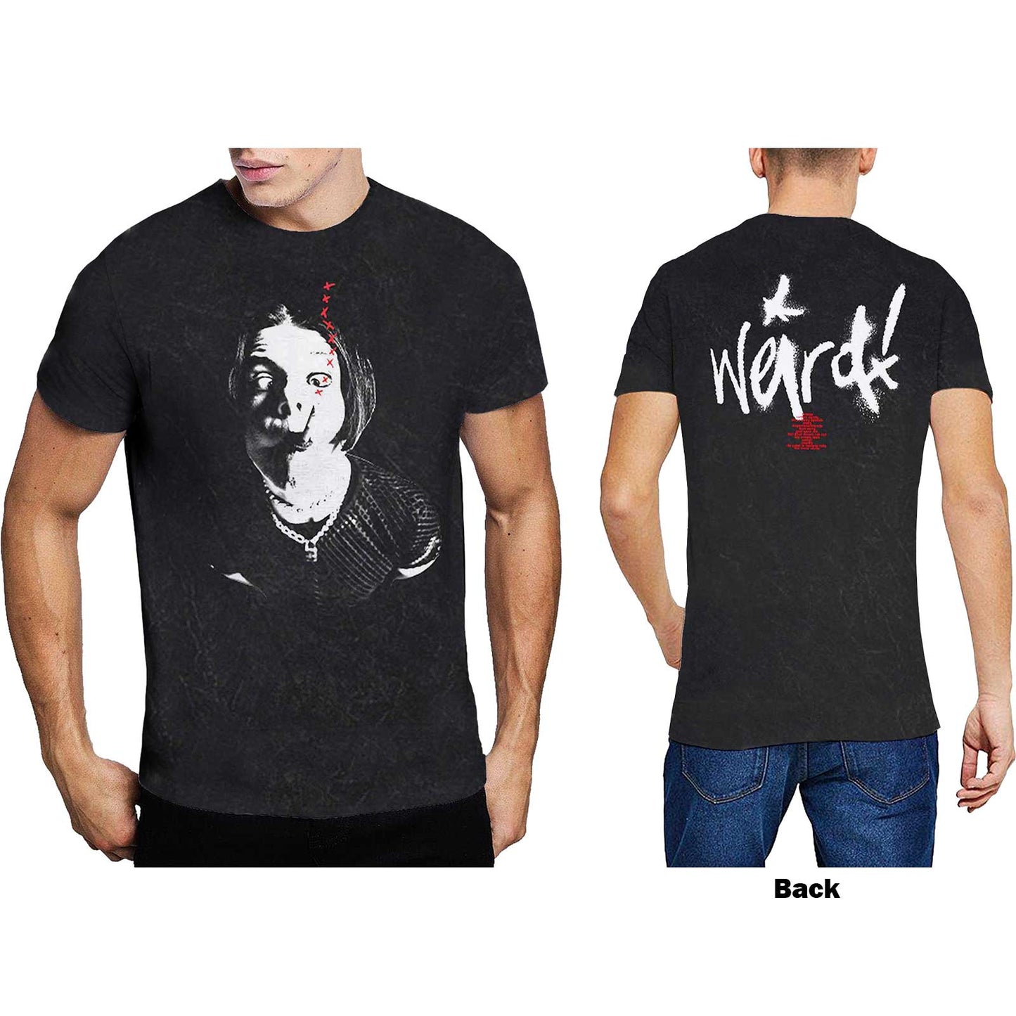 Yungblud Unisex T-Shirt: Weird (Wash Collection & Back Print)