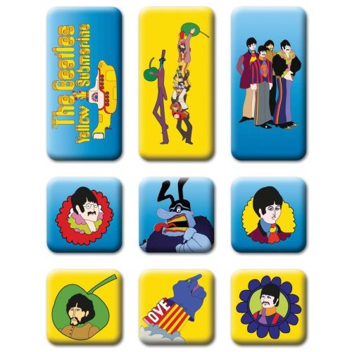 The Beatles Fridge Magnet Set: Yellow Submarine