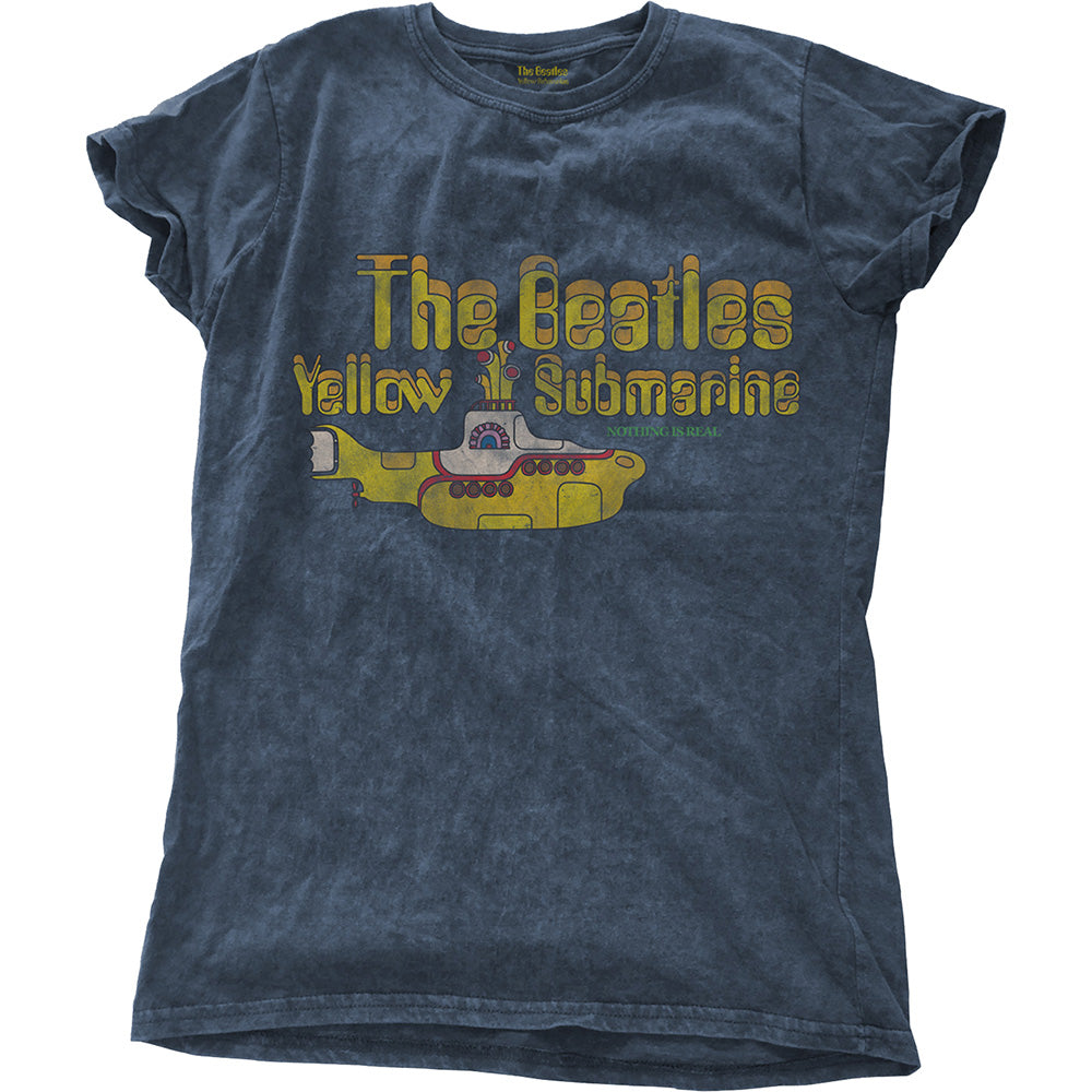 The Beatles Ladies T-Shirt: Yellow Submarine Nothing Is Real (Wash Collection)