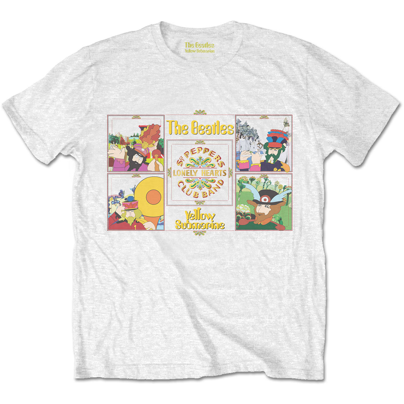 The Beatles Unisex T-Shirt: Yellow Submarine Sgt Pepper Band