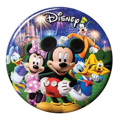 Mickey Mouse and Gang Fireworks Bottle Opener Button Magnet