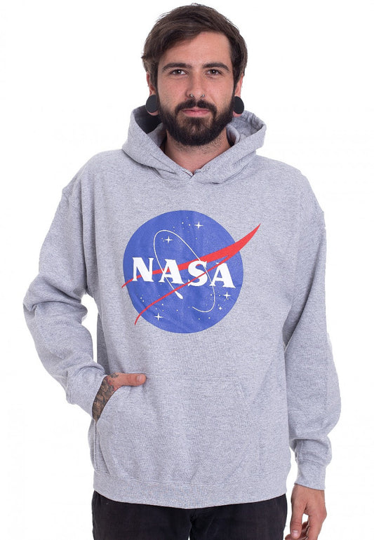 NASA Insignia Logo Mens Hoodie Sports Grey